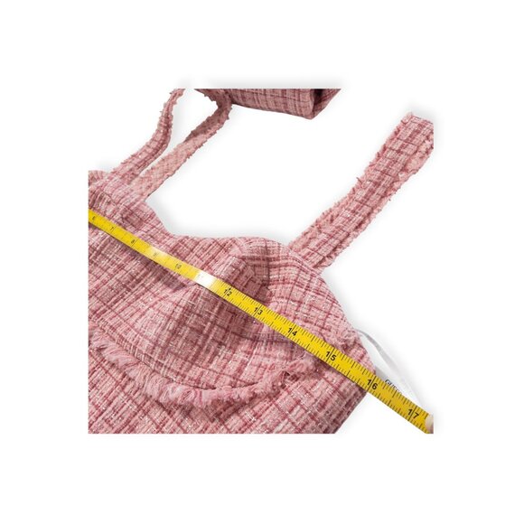 NWT Guess Alara Pink Matching Tweed Set SZ S Blazer and Crop Tank Top - Picture 2 of 15